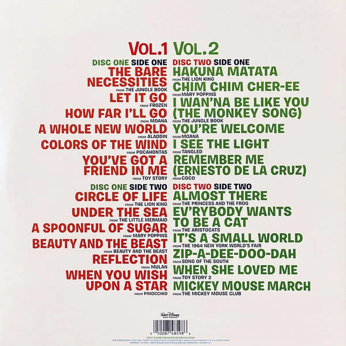 Various Artists - Disney Ultimate Hits Vol.1 & 2 (Limited Edition, Green & Blue Vinyl) (2 Lp's) [Vinyl]